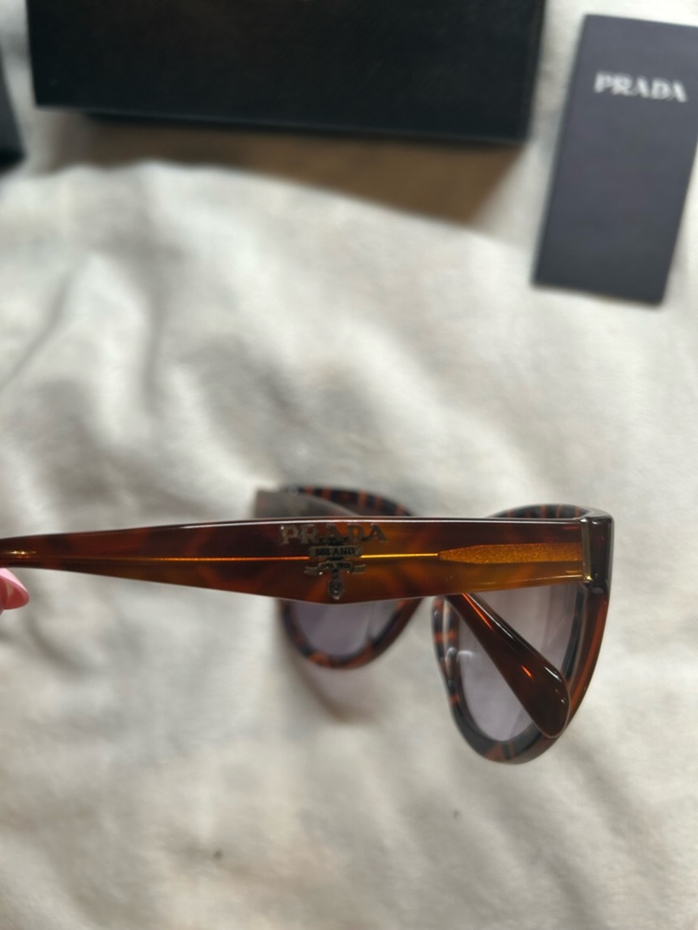 Prada Brown Tortoiseshell Cat-Eye Sunglasses - Prada - Picture 11 of 16